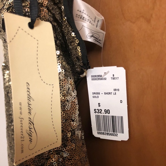 Forever 21 Gold Sequin Mini Dress - Small - Picture 3 of 3